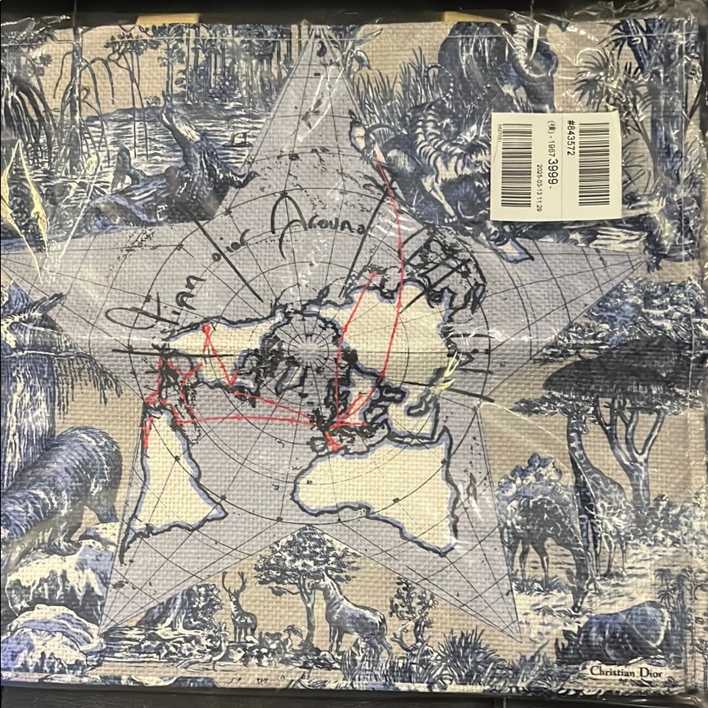 Christian Dior Blue and White Large Tote in Bag NEW